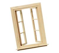 minkissy Scale Miniature Doll House Furniture Window Model Smooth Polished Double Open Design Realistic Dollhouse Accessories for Doll Furniture Playsets