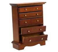 minkissy Scale Sturdy Nightstand Furniture Realistic Decor for Mini Room Bedroom Brown Finish for Imaginative Play and Fairy Gardens