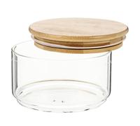 minkissy Sealed Storage Jar Cereal Jar 500ml Glass Bamboo Lid Gasket Smooth Surface Home Kitchen Storage Container for Small Arts and Crafts Accessories and Spice