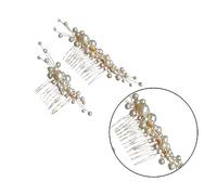 minkissy Set of 2 Handmade Pearl Hair Combs Bridal Insert Comb for Wedding Bridal Hairpin