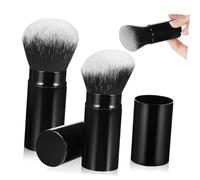 minkissy Set of 2 Retractable Blush Makeup Brushes Soft Hair Travel-size Foundation Brush Powder Applicator Caps