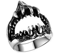 minkissy Shark Mouth Men's Ring Stylish Design Cool Fashion Jewelry for Festivals Parties Daily Wear for Special Occasions