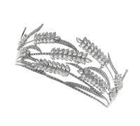 minkissy Shiny Crystal Crown Headdress Wedding Tiara for Bride Princess Birthday Headband Elegant Bridal Decor
