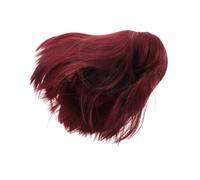 minkissy Short Red Wig With Bangs: Women Straight Bob - Middle Part Shoulder Length Colored Wigs - 12inch Fiber Hairs For Party Costume Cosplay