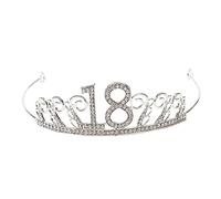 minkissy Silver Crystal Number Tiara Cake Topper Elegant Rhinestone Crown Decoration for Birthday Cakes for Celebrations