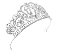 minkissy Silver Crystal Tiara Crown for Women with Rhinestones and Comfortable Fit Elegant Headpiece Suitable for Birthday Parties and Weddings