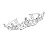 minkissy Silver Rhinestone Bridal Headband Crown Elegant Sparkling Wedding Tiara for Bride Glamorous Fairy Crown Hair Accessory Comfortable Fit for Weddings Parties and Proms