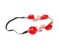 minkissy Simulated Flower Headband for Valentine's Day Creative Hair Band Pink Grass Leaves and Daisy Flowers for Women's Festival Cosplay Wedding Prom Fabric Headband Women's Hair