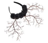 minkissy Simulation Tree Branch and Flower Headband Lightweight Cosplay Hair Accessory for Party and Costume Photoshoots Comfortable and Cloth Material Hair Decor Dark Brown