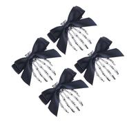 minkissy Skeleton Claw Hair Clips Stand a Crowd 4pcs Halloween Metal Hair Accessories and Black Colour Decoration for Women for Parties and Balls
