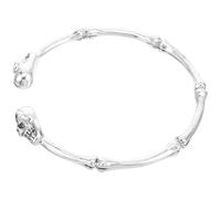 minkissy Skull Bangle Bracelet Open Punk Gothic for Women Cool Halloween Skeleton Hand Jewelry