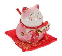 minkissy Small Fortune Cat Piggy Bank Cute Ceramic Money Saving Pot Decorative Coin Container for Home Office Gift with Adorable Lucky Cat Statue Design