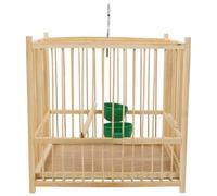 minkissy Small Handmade Bamboo Birdcage with 1.1cm Wire Spacing, Portable Woven Cage for Songbirds and Parakeets, Includes 2 Feeding Cups for Indoor and Outdoor Use