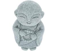minkissy Small Monk Buddha Figurines Bluestone Sand Retro Sculpture Peaceful Ambiance and Spiritual Significance for Garden Decoration