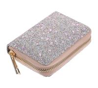 minkissy Small Stylish PU Leather Coin Purse Bling Change Pocket Portable Zippered Storage for Cards Keys, for Handbag or Shoulder Bag Use by Women