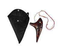 minkissy Smoked Ocarina C Tone Instrument Chinese Flute Musical for Adults Beginners Ceramic Clay Random Color
