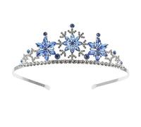 minkissy Snowflake Crown Rhinestone Snowflake Tiara Christmas Holiday Princess Headband for Women Girls, for Birthday Party, Christmas, Wedding, Prom, Photo Props (Blue)