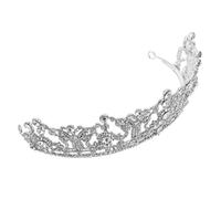 minkissy Sparkling Bridal Tiara Crown with Rhinestone Durable Alloy Metal Headpiece for Weddings Proms Special Occasions Elegant Queen Style Hair Accessory for Brides