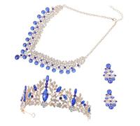minkissy Sparkling Rhinestone Bridal Crown Tiara Set Lightweight Necklace Earrings for Women Elegant Wedding Jewelry with Craftsmanship Comfortable Fit for Bride and Formal Events