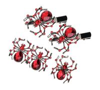 minkissy Spider Hairpin Set for Halloween Featuring Spider Ring Rhinestones for Party Decorations and Finger Jewelry