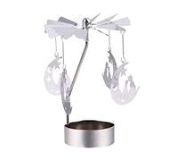 Minkissy Spinning Tea Light Holder Cat on Moon Rotating Candle Holder Metal Candlesticks Table Centerpiece Desktop Decorations for Christmas Birthday Party Home