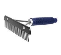 minkissy Stainless Steel and Plastic Horse Grooming Comb for Horses and Cows Versatile Dematting and Shedding Tool with Handle Easy to Clean Grooming Brush for Mane and Tail Care
