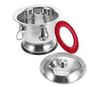 minkissy Stainless Steel Bedpan with Lid and Non-Slip Ring, Portable Urinal Pot for Adults, Elderly, and Pregnant Women, Thick Silver Bed Pan for Home, Travel, and Nursing Use