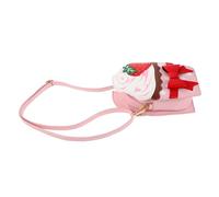 minkissy Strawberry Cupcake Crossbody Purse for Lightweight PU Shoulder Bag with Adjustable Strap and Elegant Bow Detail Cute Cake-inspired Design for Everyday Casual and Formal Use