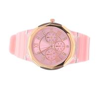 minkissy Stylish Women Watch with Accurate Quartz Movement and Comfortable Flexible Band, Pink Round Wrist Watch for Fashionable Ladies, Elegant Insect Motif for Daily Wear