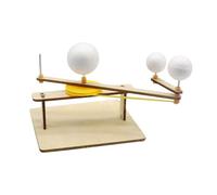 minkissy Sun Earth Moon Orbital Planetarium Model DIY Science Kit Wooden Three Planet Teaching Tool for Students Learning and Astronomy Exploration