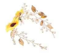 minkissy Sunflower Bridal Headpiece Elegant Alloy Tiara Women's Headband Accessory Wedding Decor Delicate Floral Headdress