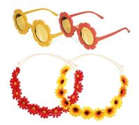 minkissy Sunflower Headpiece Floral Crown Headband Sunglasses Stylish Accessory