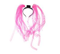 minkissy Super Fun LED Flash Braid Headband 15 Lights Pink Color for Halloween Parties Night Events