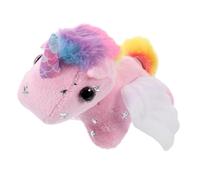 minkissy Tail Wagging Plush Unicorn Doll Backpack Pendant Cartoon Animal Decor Soft Rainbow Mane Hanging for Birthday
