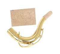 minkissy Tenor Saxophone Curved Neck Replacement Kit with Cork Sheet Brass Material Gold Finish Sax Accessories for Saxophone Repair