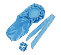 minkissy Three Satin Sleep Cap Hair Bonnet for Sleeping Silk Hair Care Hat Women Long Elastic Sleep Hat for Women