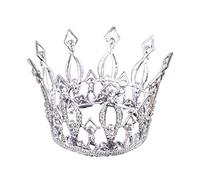 Minkissy Tiara Crown Crystal Rhinestone Tiara Queen Princess Pageant Crown Elegant Tiara Hair Accessory for Wedding Party Adults Style Silver
