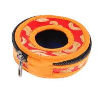 minkissy Tibetan Embroidered Silk Meditation Bell Storage Case Small 7.5cm Diameter Handcrafted Pouch for Buddhist Bell Sound Healing and Mindfulness Practice