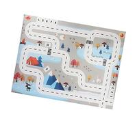 minkissy Traffic Game Mat White and Blue Colors for Home Playtime This Floor Mat for Boy Girl and Boys and Girls Featuring Traffic Road Theme for Interactive Fun Toy Cars