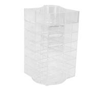 minkissy Transparent Lipstick Rack and Nail Polish Holder Rotating Makeup Organizer for Cosmetics Lip Gloss and Nail Varnish for Desktop and Vanity Use