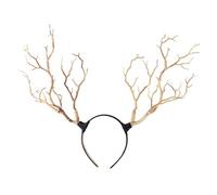 Minkissy Tree Branch Antler Headband - Simulate Forest Elk Horn Headpiece for Halloween Christmas Cosplay Party - Deer Ears Hair Band