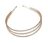minkissy Ts1370 Gold Handmade Three-layer Diamond Hair Hoops Headband Elegant Headdress for Women and Special Occasions