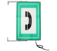 minkissy Tunnel Emergency Telephone Sign with LED Indicator for Roadway and Railway Tunnel, High Visibility Guidance and Antiglare Metal and Plastic Sign for Nighttime and Foggy Weather