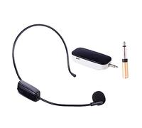 minkissy Uhf Wireless Head-mounted Microphone Headset 2-in-1 Receiver, 3.5mm to 6.35mm Adapter, Usb Cable, and Microphone Protective Films - Voice Amplifier Mic for Presentation and Teaching