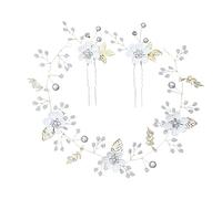 minkissy Unique Bridal Jewelry Set 3pcs u Shape Hair Pins Pearl and Rhinestone Wedding Decor for Bridesmaids