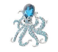 minkissy Unique Rhinestone Octopus Brooch Pin for Women Animal Lapel Pin for Parties Dates and Everyday Wear Cute Fashion Jewelry Accessory