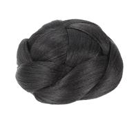 minkissy Updo Bun Wig 1b# Black Hair Buns Human Hair Bun Claw in Hairpiece Hair Chignon Braid Bun Womens Wigs Fake Hair Bun Donut Hair Bun for Bride Miss Wedding Party