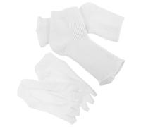 minkissy UV Nail Protector Foot Covers with Toe Separation - 2pcs White Cloth UV Protection Foot Covers for Home Use, Breathable Quick Slip-On Design, Gel Nail Lamps
