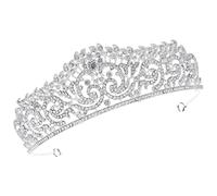 minkissy Vintage Alloy Bridal Tiara Crown Rhinestone Headband Wedding Headdress Lightweight Durable Hair Accessory for Bride and Bridesmaids