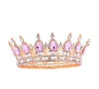 minkissy Vintage Alloy Tiara Bridal Crown Rhinestone Headband Queen Tiaras for Women and Girls